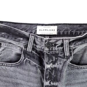 SLVRLAKE Brooklyn High Rise Straight Leg Jeans Black Coal 28x30 Made in USA